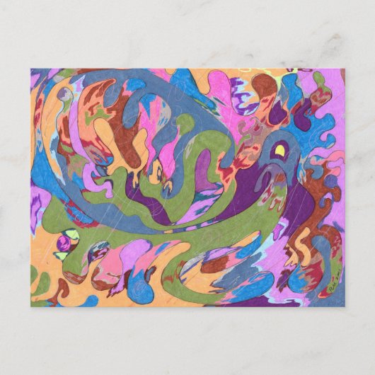 "Ertrinken" Abstrakte Kunst Postkarte (Vorderseite)