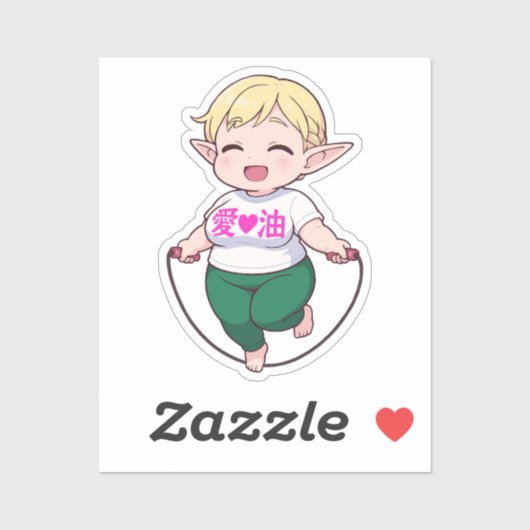 Erufuda Chibi-Elfen-Mädchen-Kunst Aufkleber (Blatt)