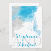 ERULEAN BUTTERFLY WEDING Einladung (Vorne/Hinten)