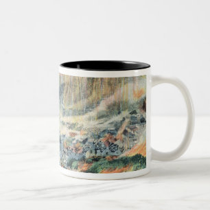 Eruption eines Vulkans auf Martinique Zweifarbige Tasse