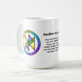 Erwache zur Freude! 15 oz Bind Rune Tasse (Vorderseite Links)