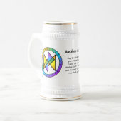 Erwache zur Freude! Bindrune-Met-Steinkanne Bierglas (Vorderseite Links)