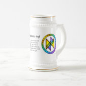Erwache zur Freude! Bindrune-Met-Steinkanne Bierglas (VorderseiteRechts)