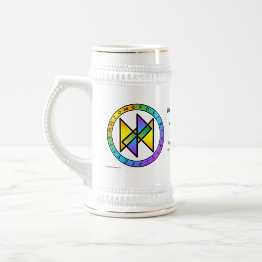 Erwache zur Freude! Bindrune-Met-Steinkanne Bierglas (Links)