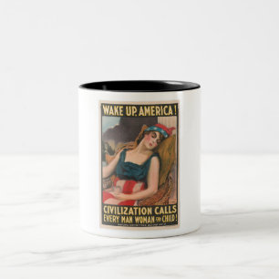 Erwachen Sie Amerika Poster Zweifarbige Tasse