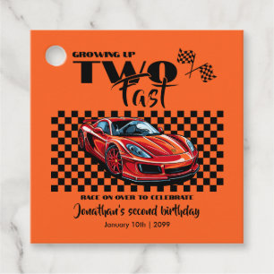 Erwachsen bis zum 2. Geburtstag Red Sports Car Geschenkanhänger