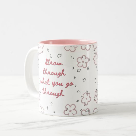 Erwachsen durch das, was Sie passieren  Zweifarbige Tasse (Vorderseite Links)