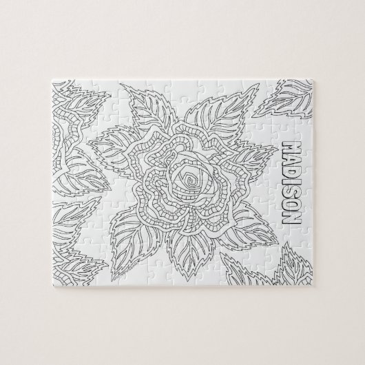 Erwachsen-Farbton-Rosen-optionaler Name der Puzzle (Horizontal)