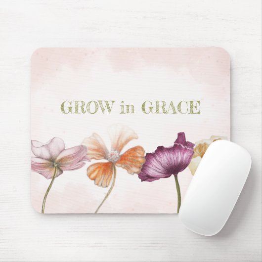Erwachsen in Grace Pink Wasserfarbe Blüte Mousepad (Mit Mouse)