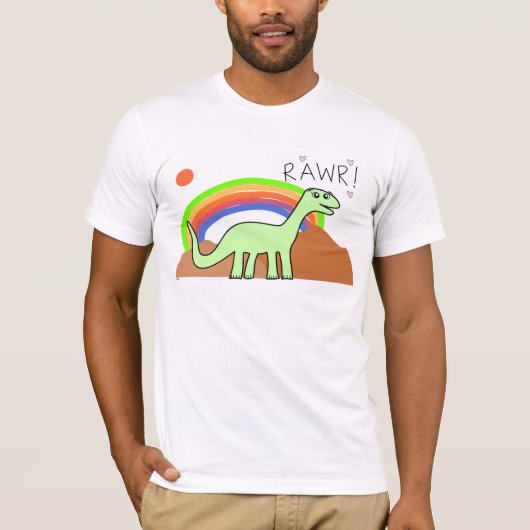 Erwachsen-Regenbogen Rawr Shirts (Vorderseite)