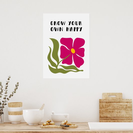 Erwachsen Sie sich glücklich Poster (Küche)