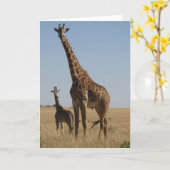 Erwachsen- u. Babygiraffe Karte (Gelbe Blume)