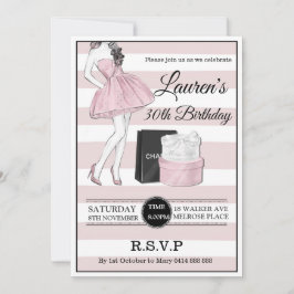 Erwachsene 30. 40. 50. Champagner Geburtstagsparty Einladung