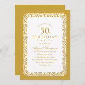 Erwachsene 50. Geburtstagsparty Elegant Einfach &  Einladung (Vorne/Hinten)