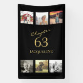 Erwachsene 6 Foto Schwarz und Gold jedes Alters Ge Banner (Vertikal)