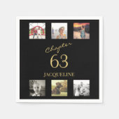 Erwachsene 6 Foto Schwarz und Gold jedes Alters Ge Serviette (Vorderseite)