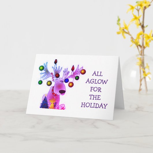 ERWACHSENE "ALL A GLOW FOR CHRITMAS" KARTE (Gelbe Blume)