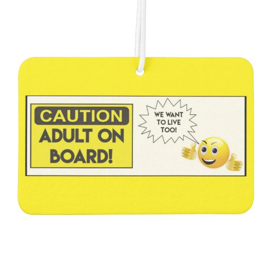 Erwachsene an Bord Autolufterfrischer (Rückseite)