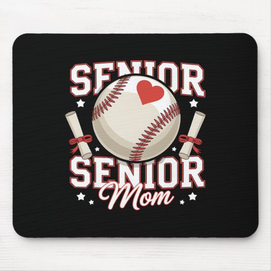 Erwachsene Baseball-Mama 2026 Absolventin Lustige Mousepad (Vorne)
