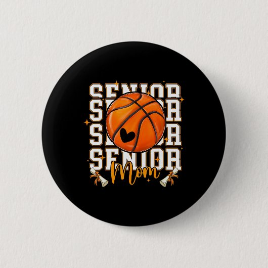 Erwachsene Basketball-Mutter 2026 Lustiger Basketb Button (Vorderseite)