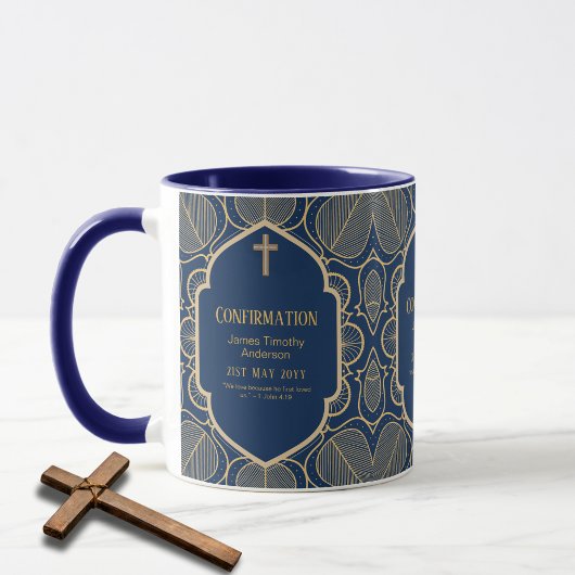 Erwachsene BESTÄTIGUNG Geschenk Blue Gold Männchen Tasse