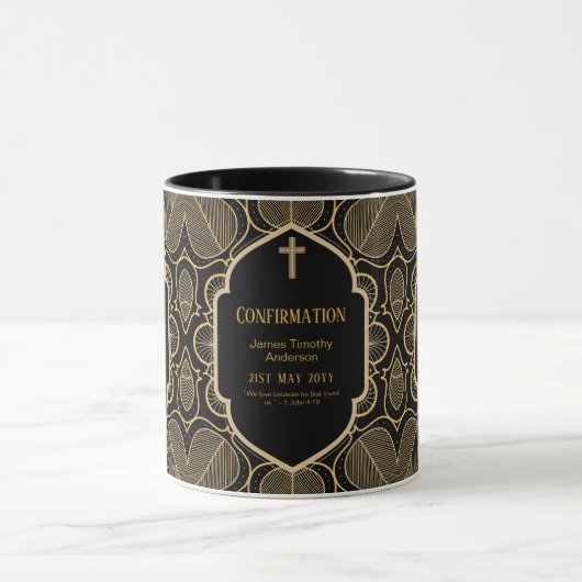 Erwachsene BESTÄTIGUNG Geschenk Schwarze Gold Männ Tasse (Zentrum)