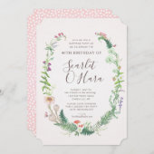 Erwachsene Blumengeburt Einladung jedes Alter Meil (Vorne/Hinten)