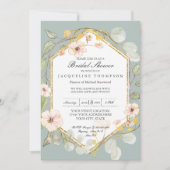 Erwachsene Brautparty Silver Sage Rose Wasserfarbe Einladung (Vorderseite)