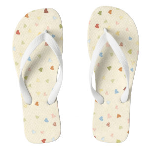 Erwachsene, breiter Streifen Flip Flops/Herz Badesandalen