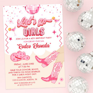 Erwachsene Disco Cowgirl Geburtstagseinladung Einladung