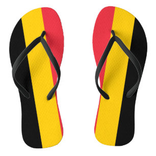 Erwachsene dünne Bügel mit Flagge von Belgien Badesandalen