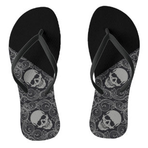 Erwachsene, dünne Strap Flip Flops/Skulls Badesandalen