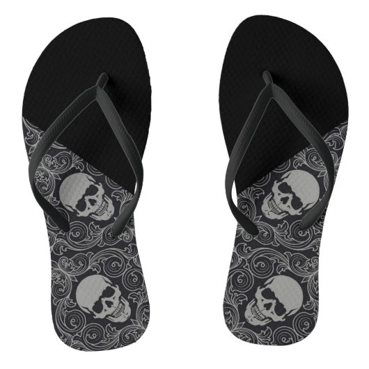 Erwachsene, dünne Strap Flip Flops/Skulls Badesandalen (Fußbett)