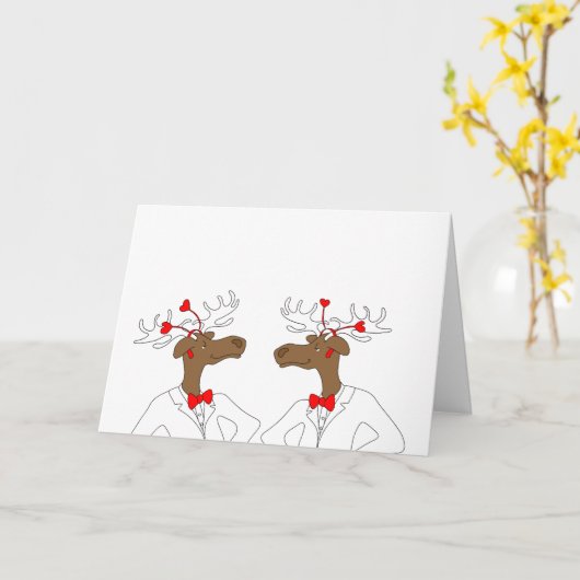 Erwachsene Elche Valentinkarte Karte (Gelbe Blume)