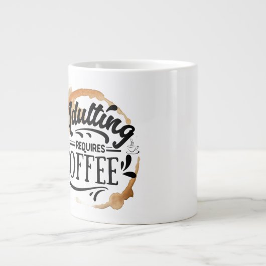 ERWACHSENE ERFORDERN KAFFEE - KAFFEE-LIEBE Jumbo-Tasse (Vorderseite)