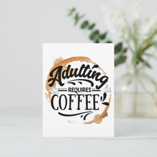 ERWACHSENE ERFORDERN KAFFEE - KAFFEE-LIEBE POSTKARTE (Stehend Vorderseite)