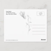 Erwachsene Farbgebung Alpaca Butterfly DIY Postkar Postkarte (Rückseite)