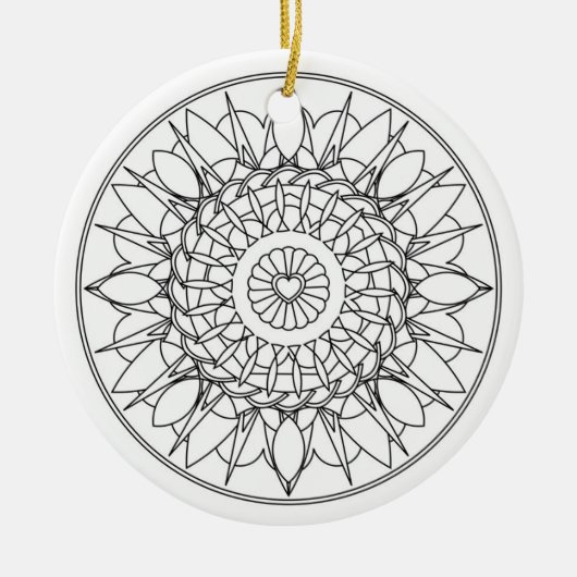 Erwachsene Farbton-Mandala-Verzierung Keramik Ornament (Vorne)