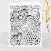 Erwachsene Farbtonkarte Liebe-HerzValentine Karte (Gelbe Blume)