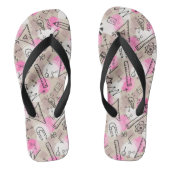 Erwachsene Flip Flops, breite Streifen Badesandalen (Fußbett)
