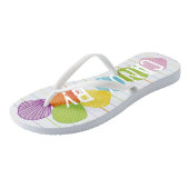 Erwachsene Flip Flops "farbenfrohe Muscheln 3 am M Badesandalen (Schrägansicht)