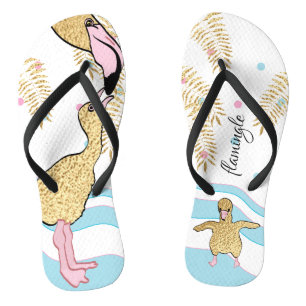 Erwachsene Flip Flops "Flamingle/Flamingo Mama and Badesandalen
