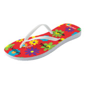 Erwachsene Flip Flops "Groovy Blume" Flip Flops Badesandalen (Schrägansicht)