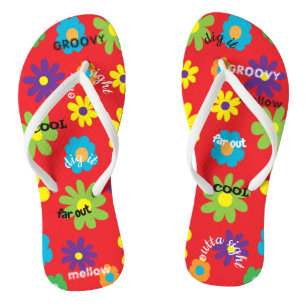 Erwachsene Flip Flops "Groovy Blume" Flip Flops Badesandalen