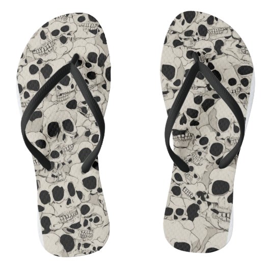 Erwachsene Flip Flops, Halloween Print Badesandalen (Fußbett)
