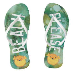 Erwachsene Flip Flops "Inkblots Gold Dusted Fish" Badesandalen