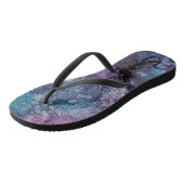 Erwachsene Flip Flops"Inkblots Pink BlueGreens Mer Badesandalen (Schrägansicht)