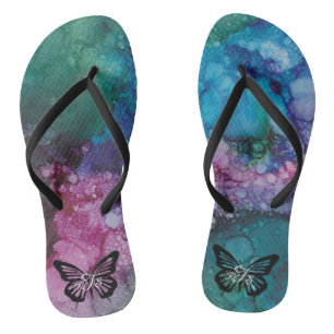Erwachsene Flip Flops "Inkblots Pink-Grüntöne Butt Badesandalen