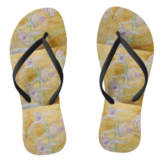 Erwachsene Flip Flops mit botanischem Design Badesandalen (Fußbett)