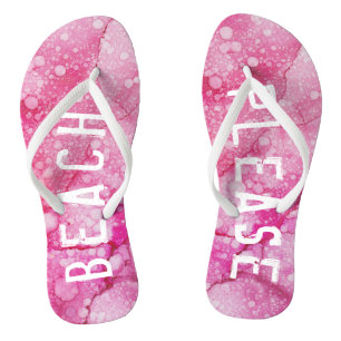 Erwachsene Flip Flops "Pink/Beach bitte" Badesandalen